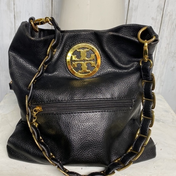 Tory Burch Pebbled Leather Bag Gold Chain/Emblem Dust Bag EXCELLENT CONDITION - Picture 3 of 14